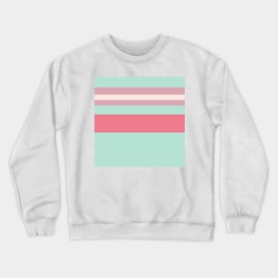 An outstanding medley of Pale Chestnut, Light Blue Grey, Very Light Pink and Carnation stripes. Crewneck Sweatshirt